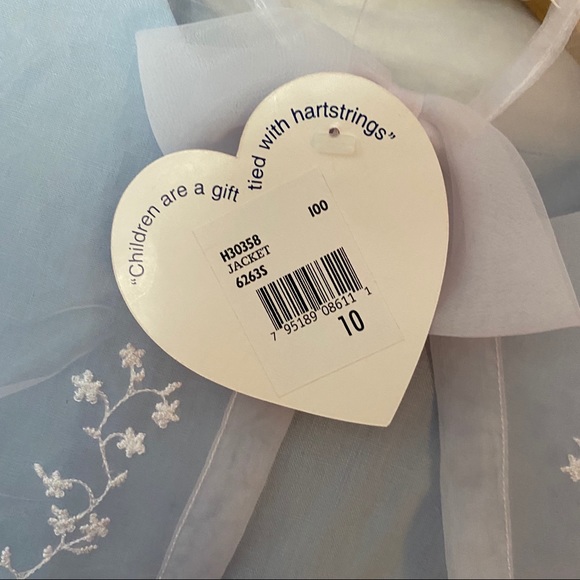 HARTSTRINGS Blue and White Dress Girls Size 10 NWT - Picture 9 of 15